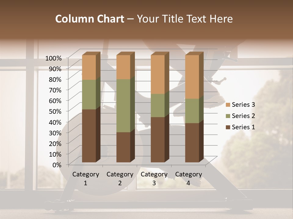 A Woman Riding A Stationary Bike In A Gym PowerPoint Template