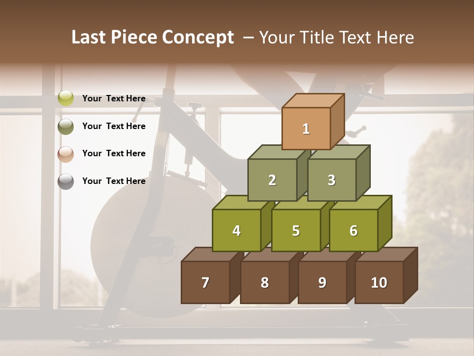 A Woman Riding A Stationary Bike In A Gym PowerPoint Template