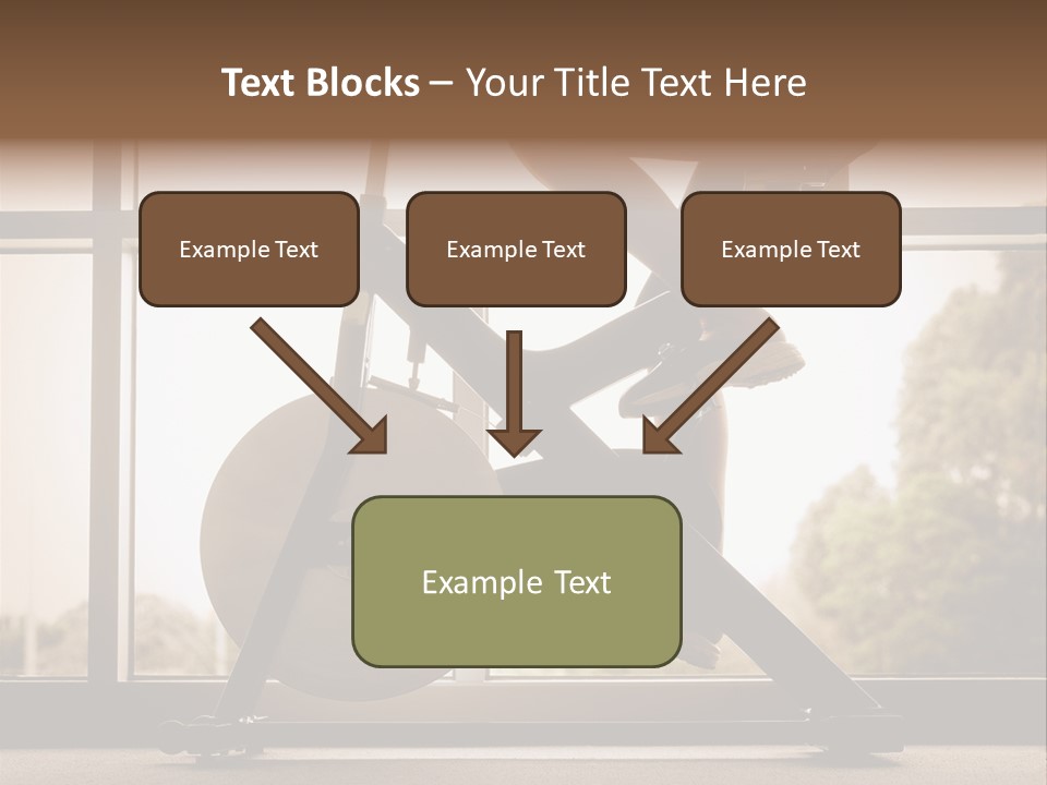 A Woman Riding A Stationary Bike In A Gym PowerPoint Template