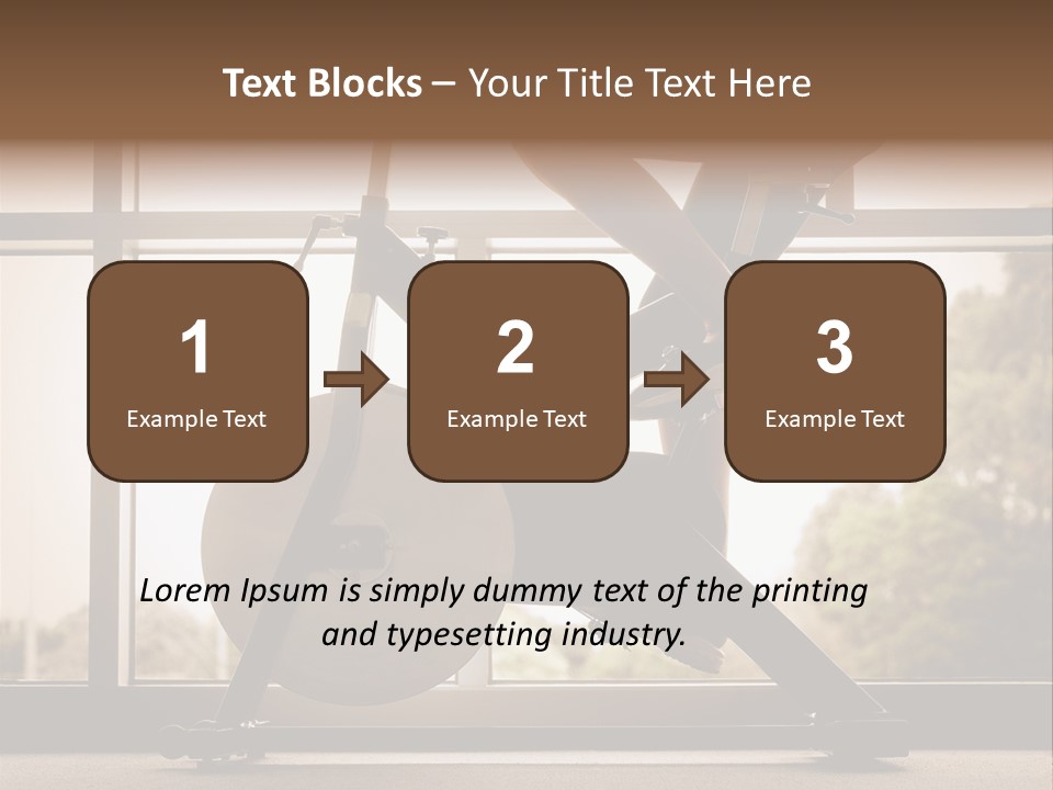 A Woman Riding A Stationary Bike In A Gym PowerPoint Template