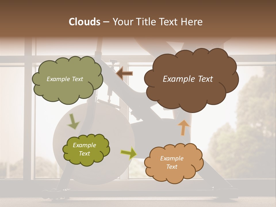 A Woman Riding A Stationary Bike In A Gym PowerPoint Template