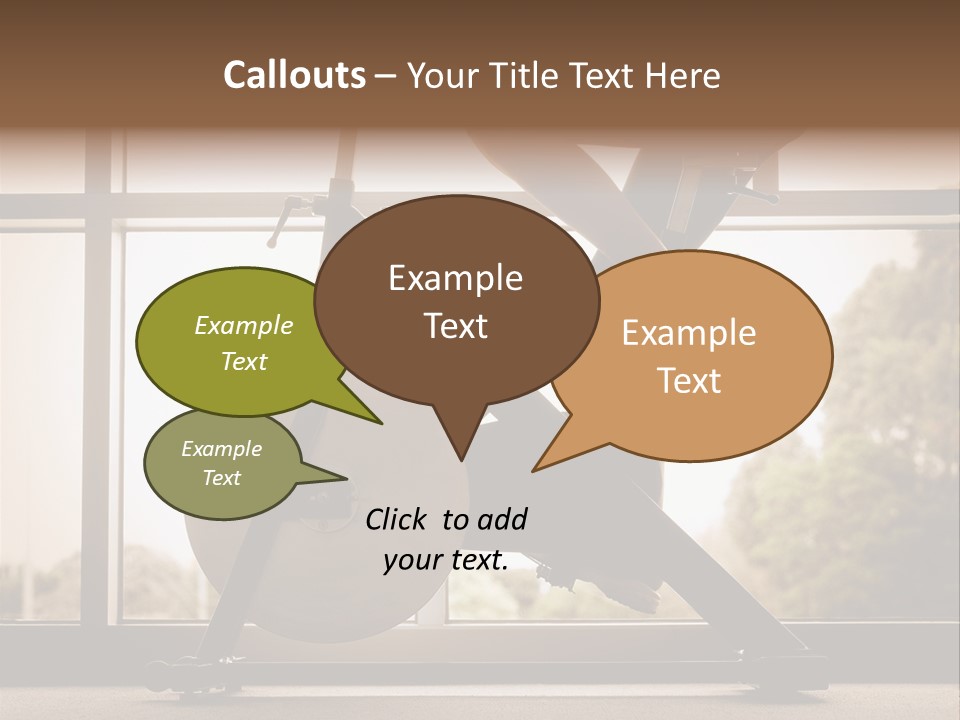 A Woman Riding A Stationary Bike In A Gym PowerPoint Template