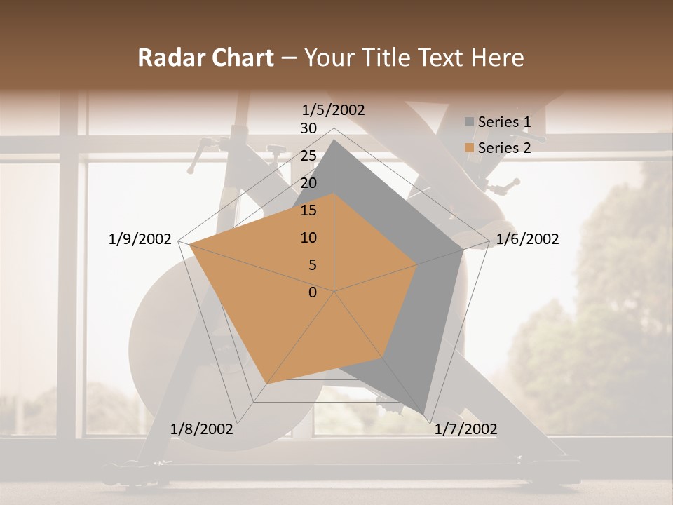 A Woman Riding A Stationary Bike In A Gym PowerPoint Template