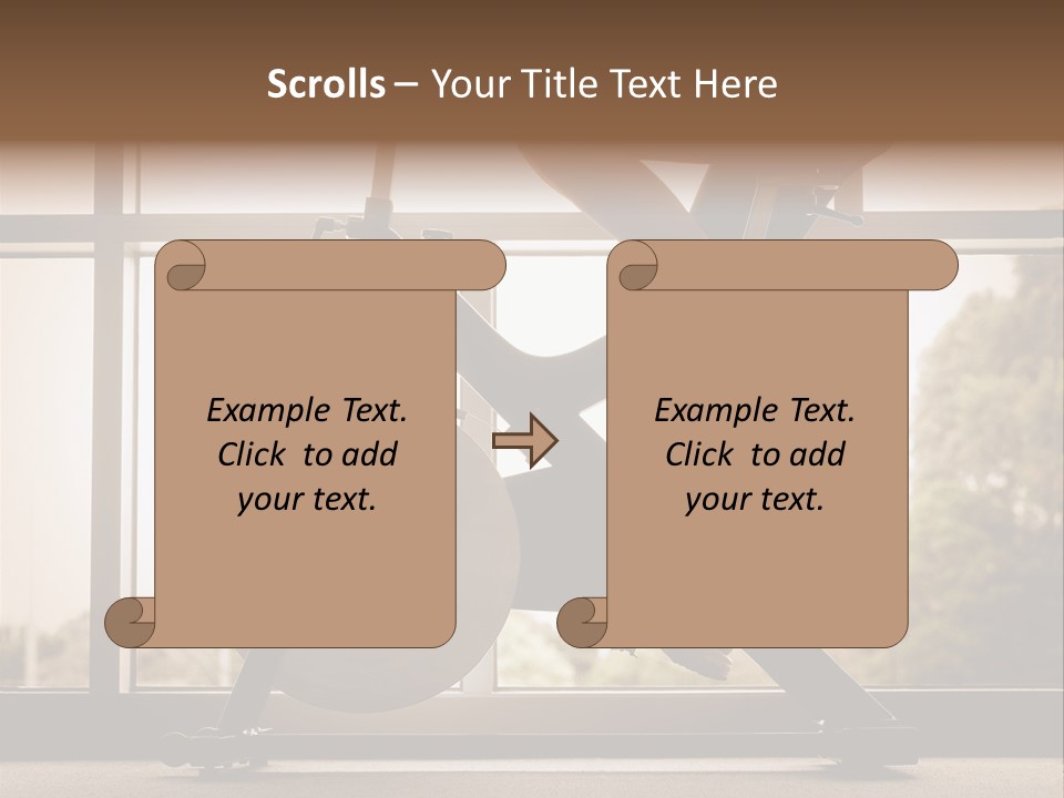 A Woman Riding A Stationary Bike In A Gym PowerPoint Template