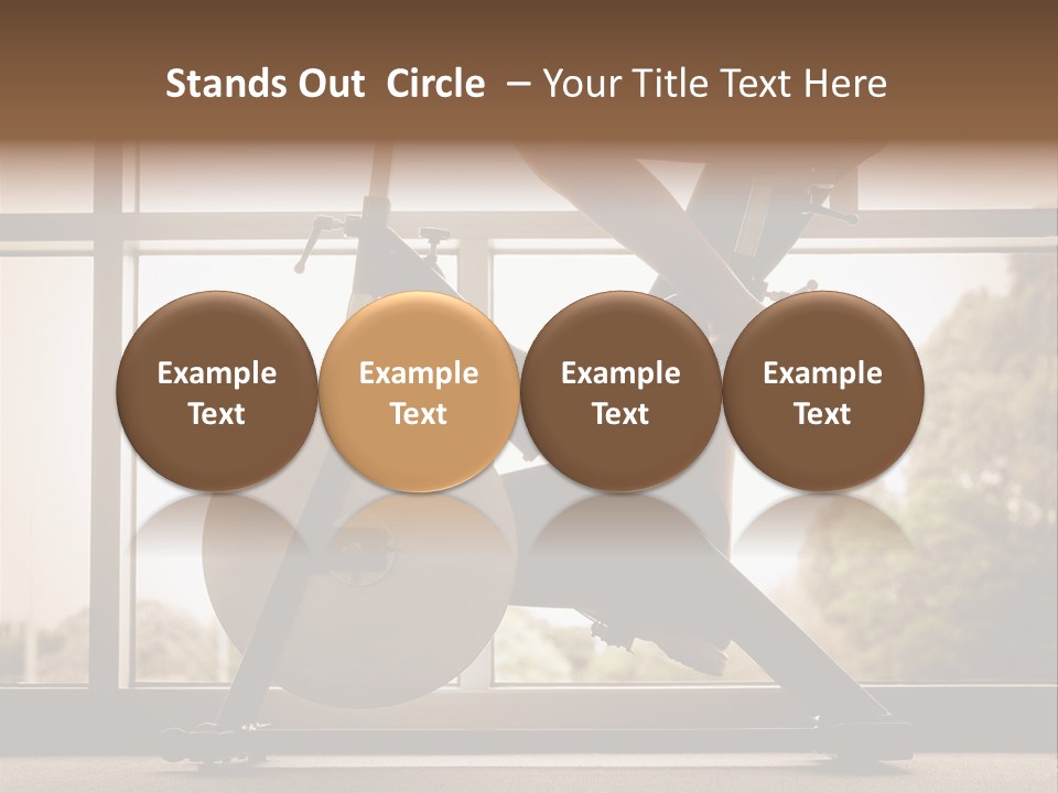 A Woman Riding A Stationary Bike In A Gym PowerPoint Template