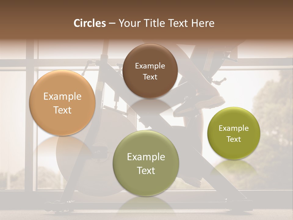 A Woman Riding A Stationary Bike In A Gym PowerPoint Template