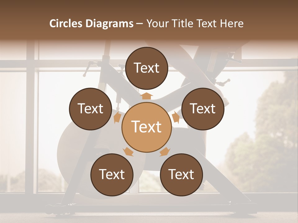 A Woman Riding A Stationary Bike In A Gym PowerPoint Template