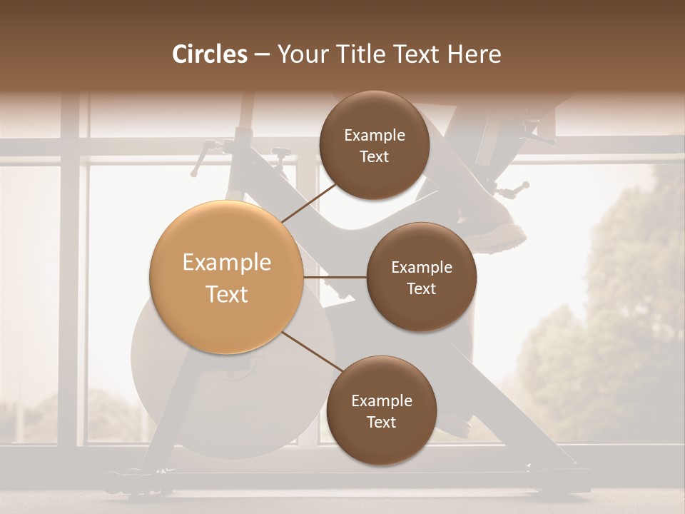 A Woman Riding A Stationary Bike In A Gym PowerPoint Template