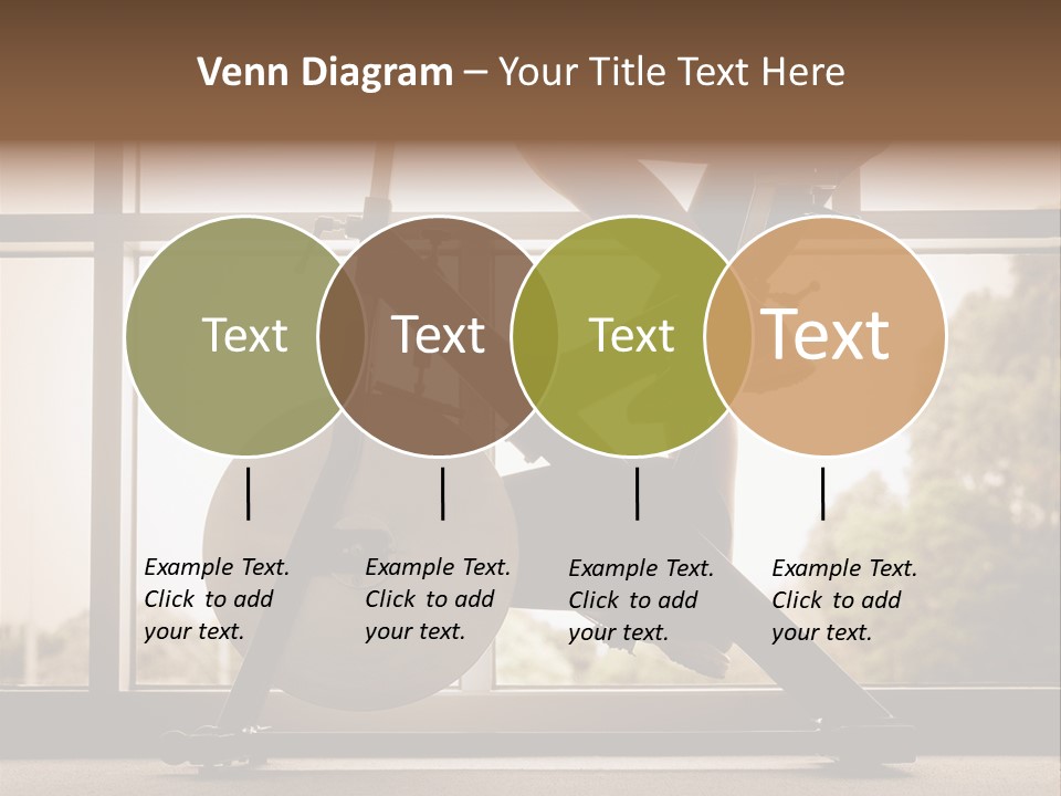 A Woman Riding A Stationary Bike In A Gym PowerPoint Template