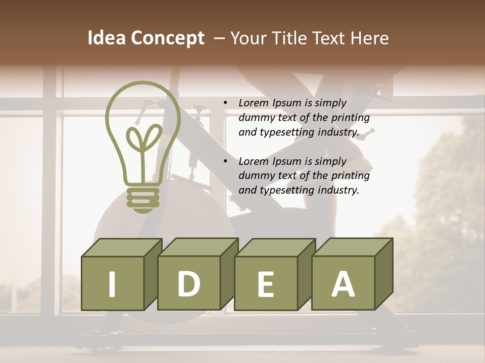 A Woman Riding A Stationary Bike In A Gym PowerPoint Template