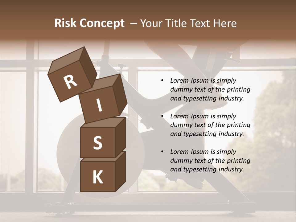 A Woman Riding A Stationary Bike In A Gym PowerPoint Template