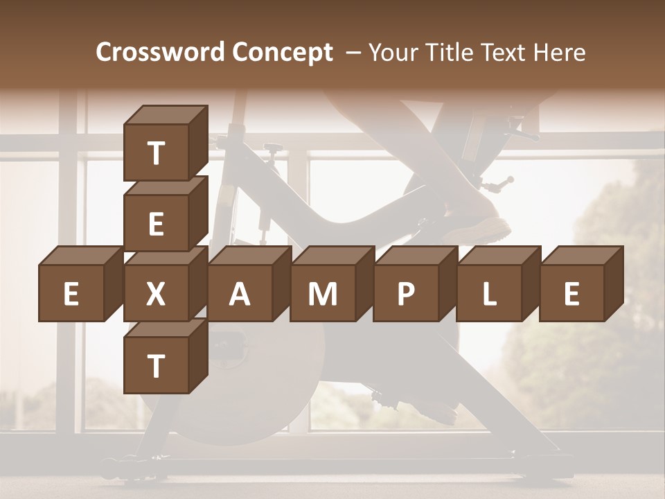 A Woman Riding A Stationary Bike In A Gym PowerPoint Template