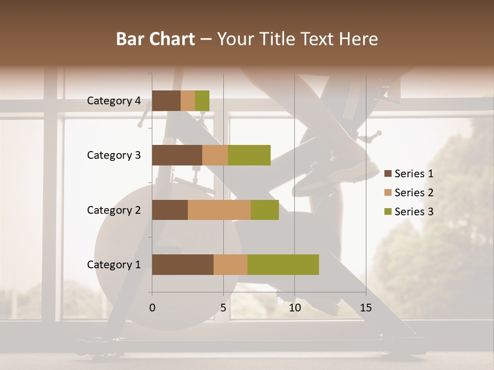A Woman Riding A Stationary Bike In A Gym PowerPoint Template