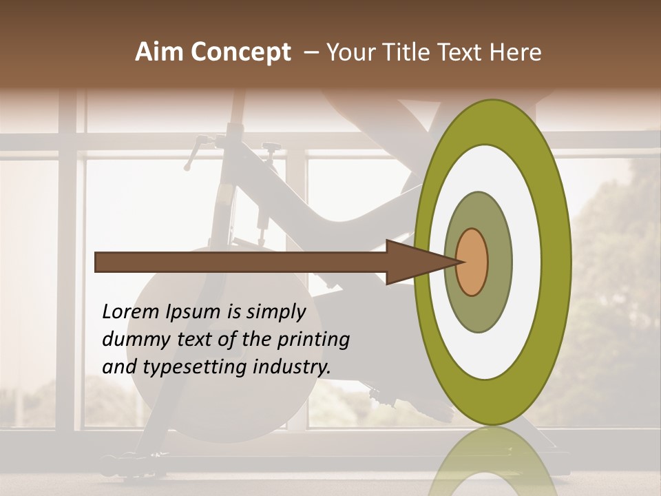 A Woman Riding A Stationary Bike In A Gym PowerPoint Template