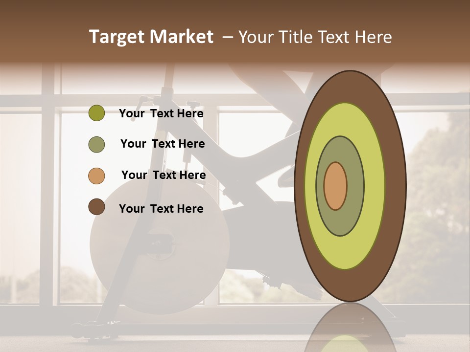 A Woman Riding A Stationary Bike In A Gym PowerPoint Template