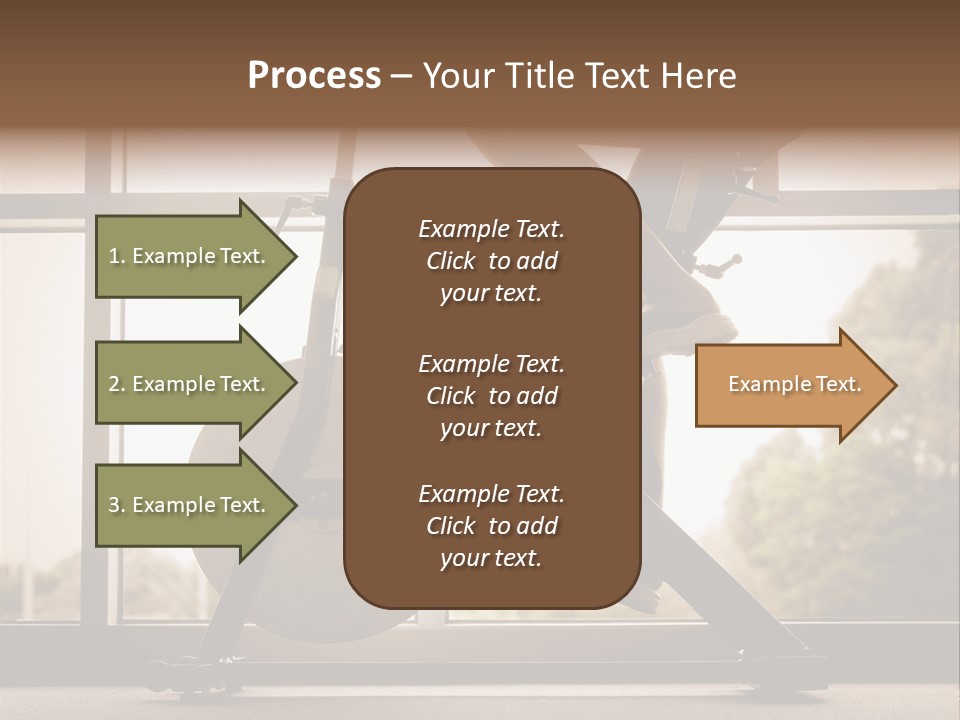 A Woman Riding A Stationary Bike In A Gym PowerPoint Template