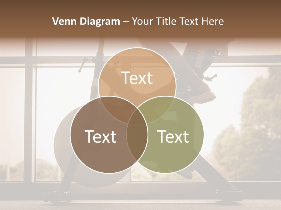 A Woman Riding A Stationary Bike In A Gym PowerPoint Template