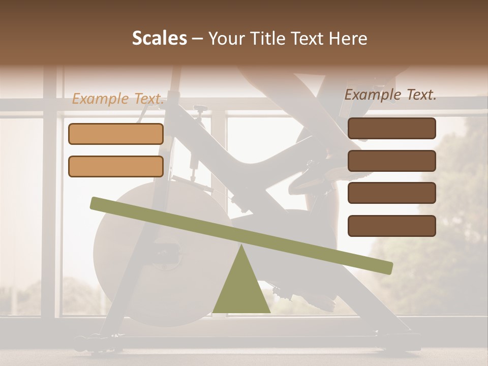 A Woman Riding A Stationary Bike In A Gym PowerPoint Template