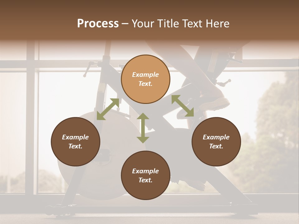 A Woman Riding A Stationary Bike In A Gym PowerPoint Template