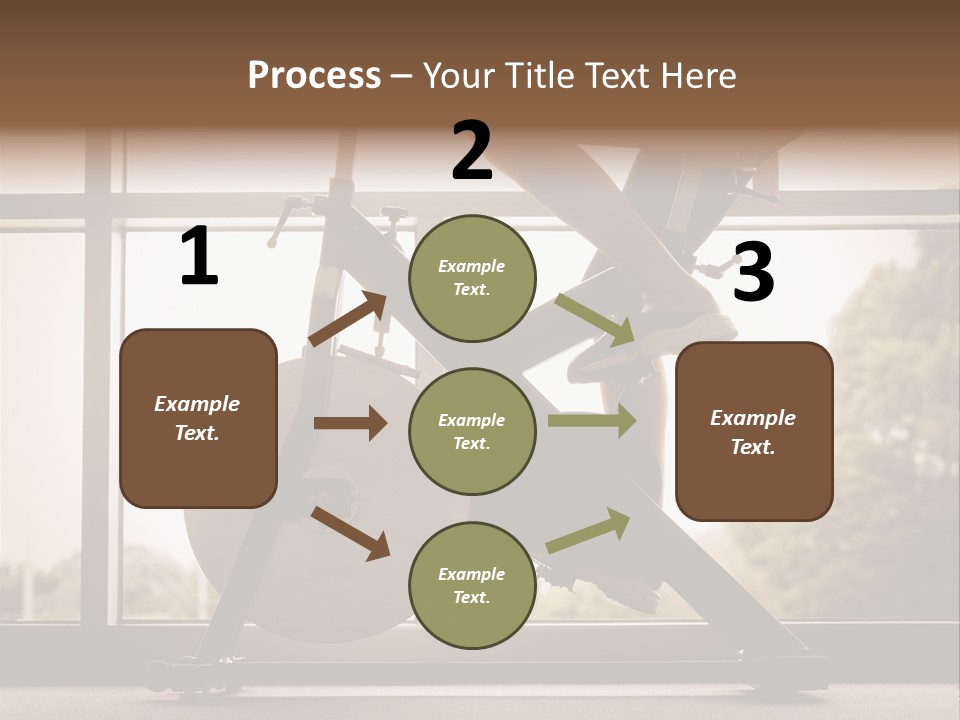 A Woman Riding A Stationary Bike In A Gym PowerPoint Template