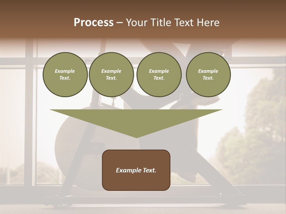 A Woman Riding A Stationary Bike In A Gym PowerPoint Template