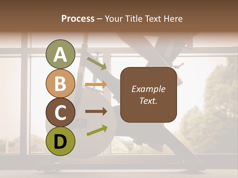 A Woman Riding A Stationary Bike In A Gym PowerPoint Template