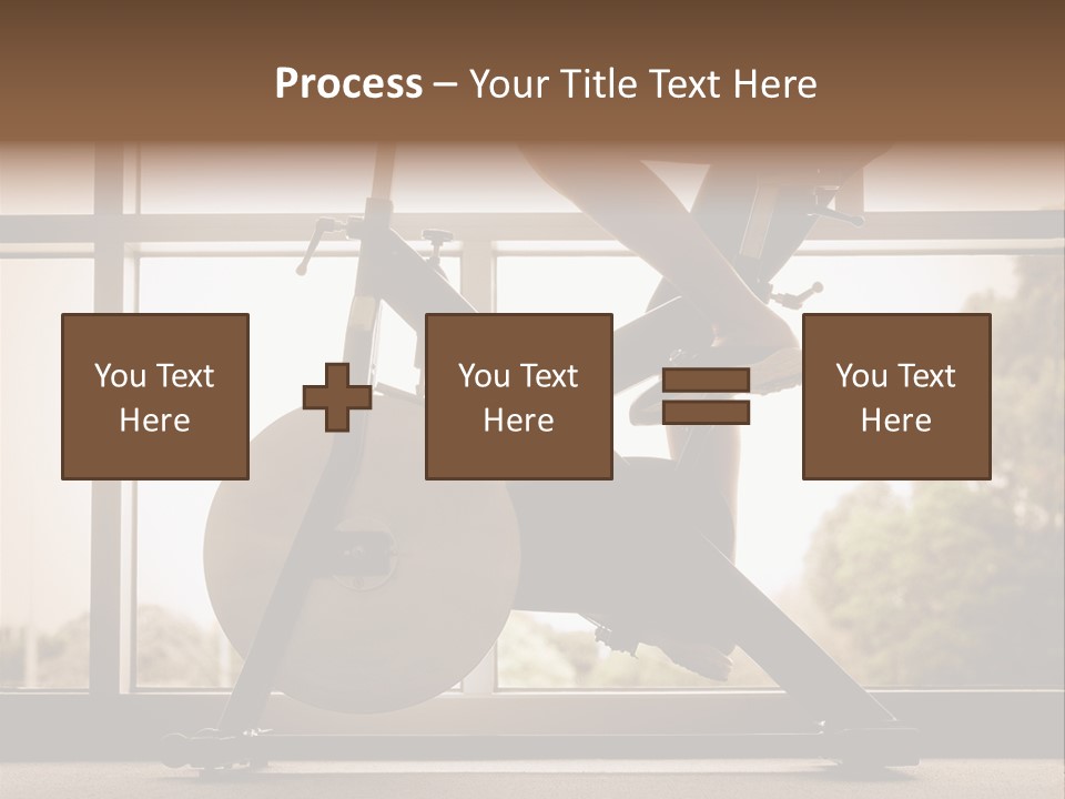 A Woman Riding A Stationary Bike In A Gym PowerPoint Template