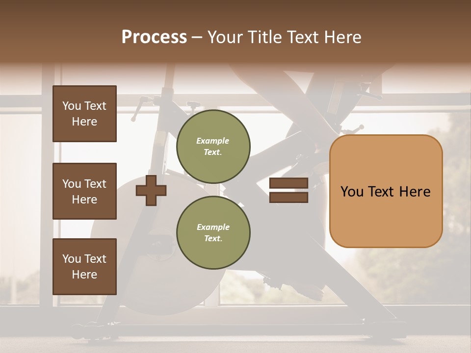 A Woman Riding A Stationary Bike In A Gym PowerPoint Template