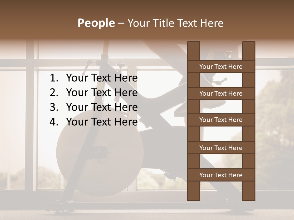 A Woman Riding A Stationary Bike In A Gym PowerPoint Template