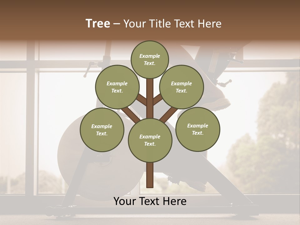 A Woman Riding A Stationary Bike In A Gym PowerPoint Template