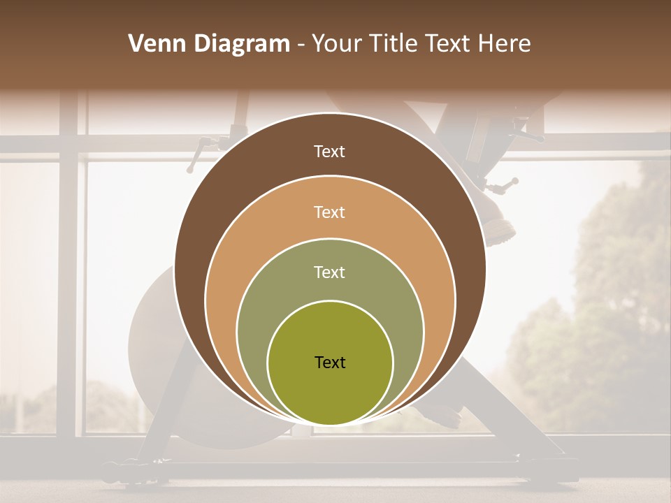 A Woman Riding A Stationary Bike In A Gym PowerPoint Template