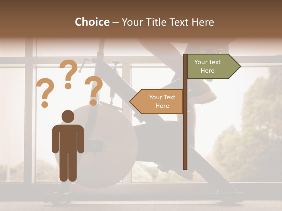 A Woman Riding A Stationary Bike In A Gym PowerPoint Template