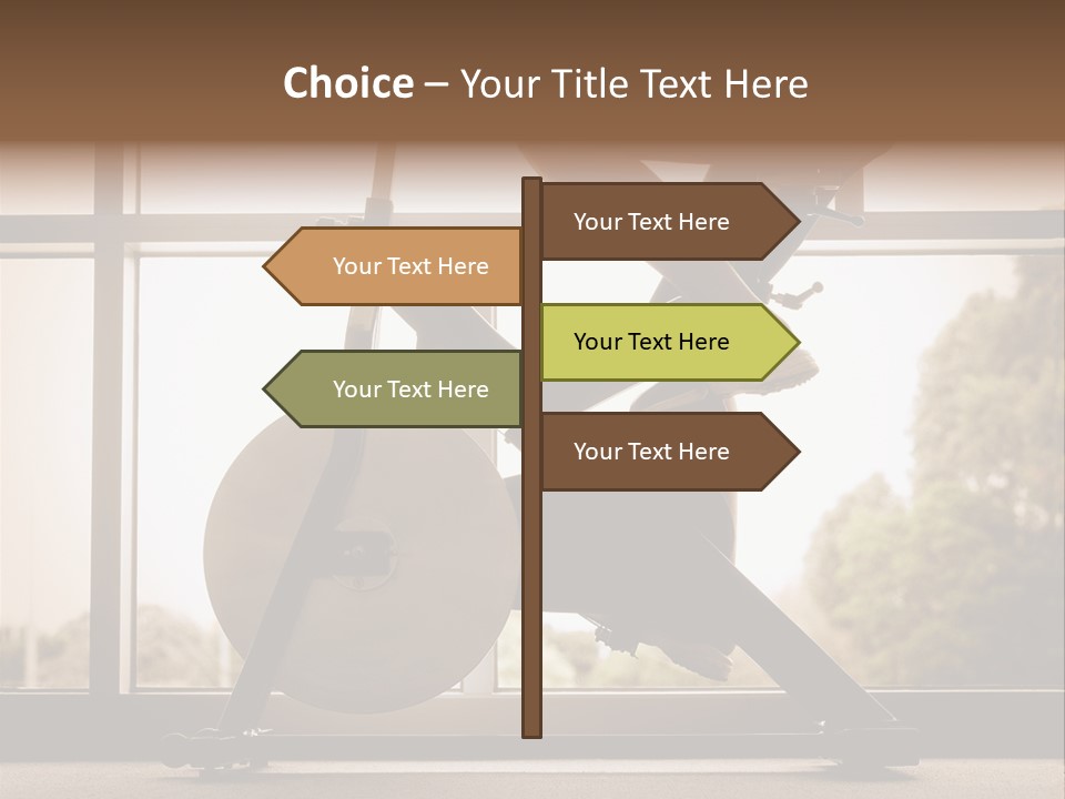 A Woman Riding A Stationary Bike In A Gym PowerPoint Template