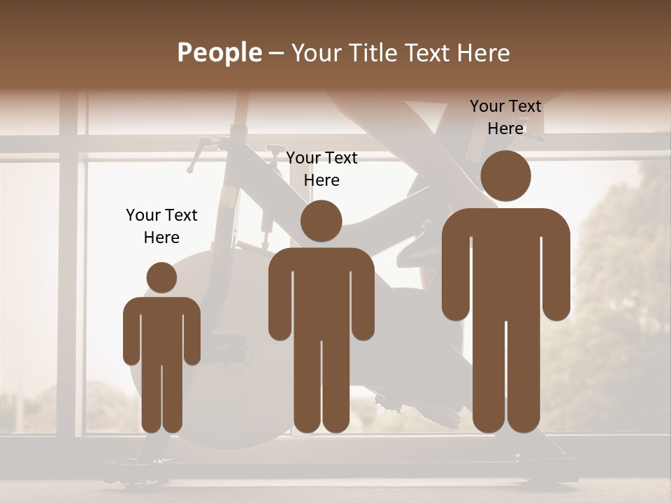 A Woman Riding A Stationary Bike In A Gym PowerPoint Template