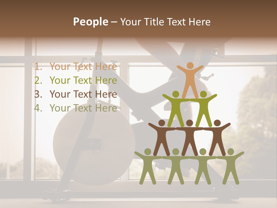 A Woman Riding A Stationary Bike In A Gym PowerPoint Template