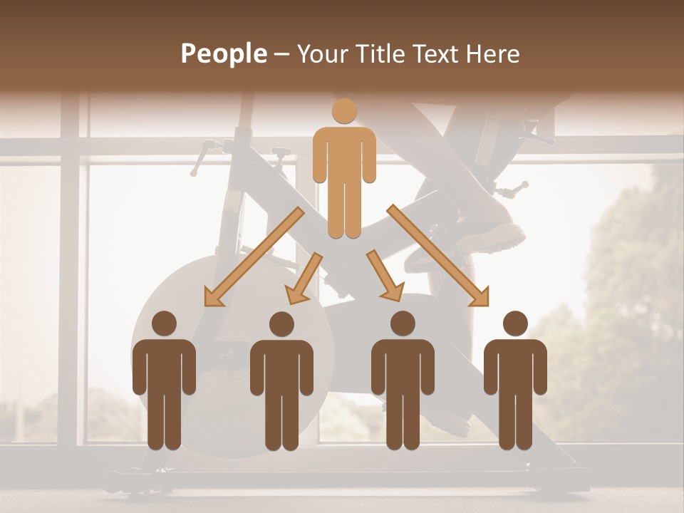 A Woman Riding A Stationary Bike In A Gym PowerPoint Template