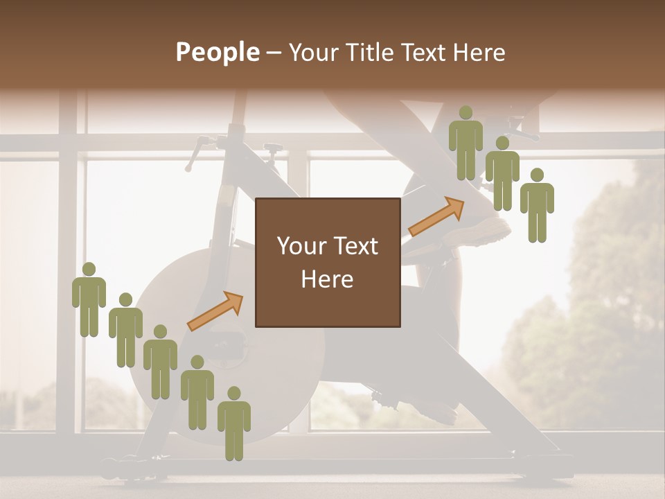 A Woman Riding A Stationary Bike In A Gym PowerPoint Template