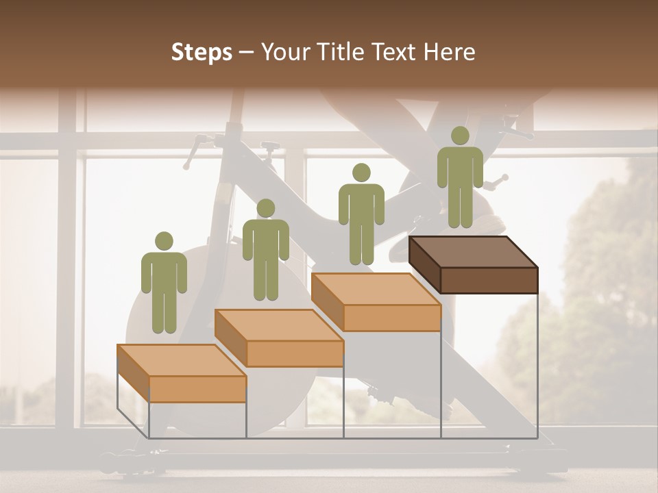 A Woman Riding A Stationary Bike In A Gym PowerPoint Template