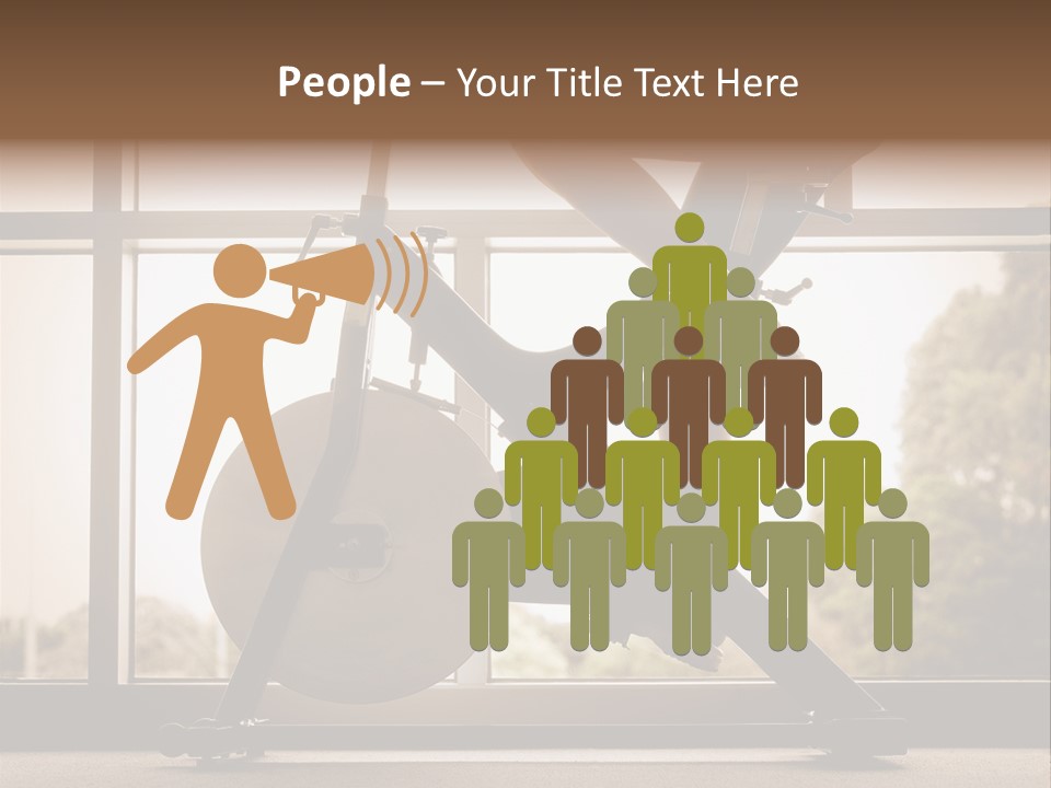 A Woman Riding A Stationary Bike In A Gym PowerPoint Template