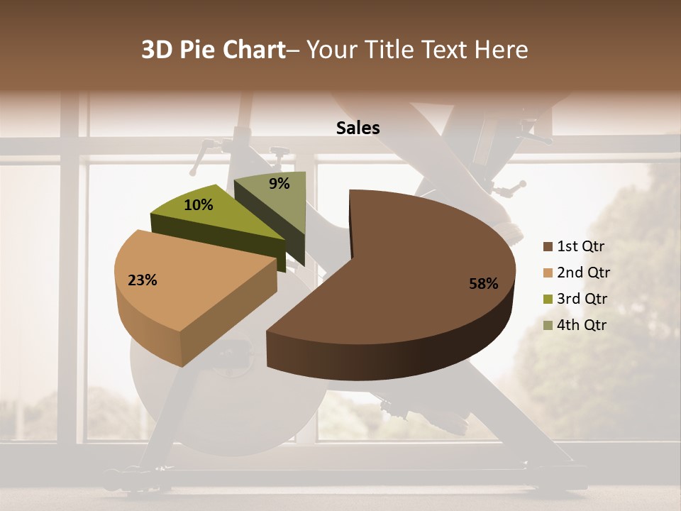 A Woman Riding A Stationary Bike In A Gym PowerPoint Template