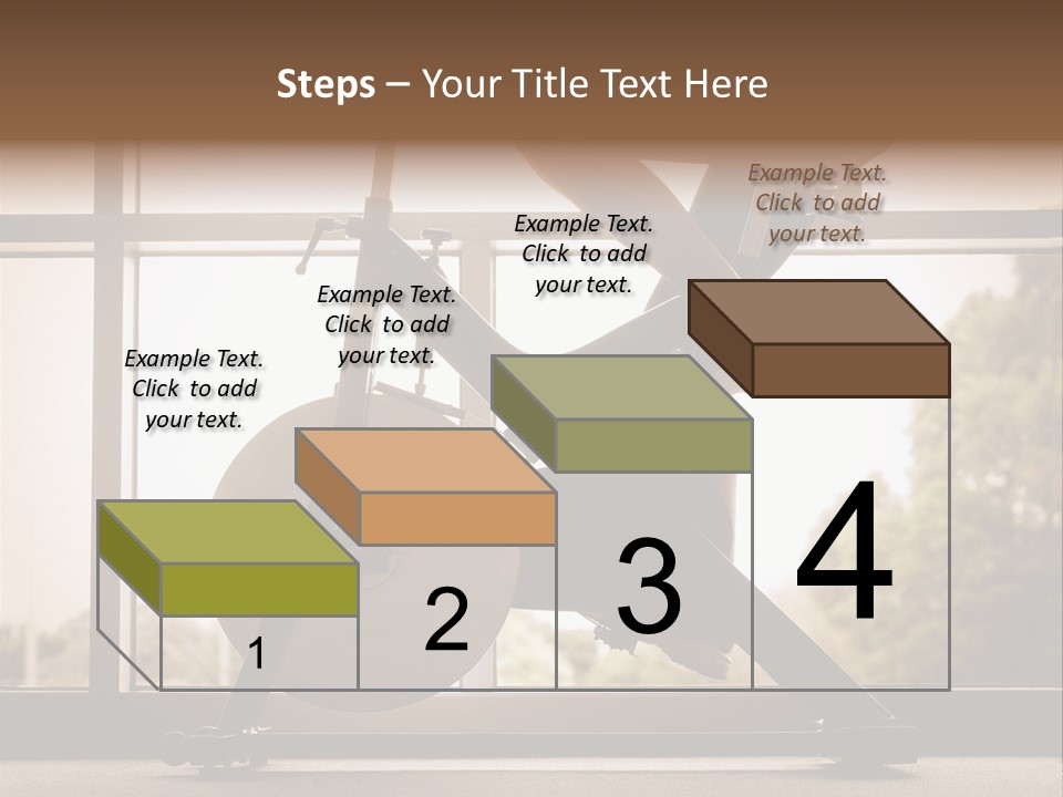 A Woman Riding A Stationary Bike In A Gym PowerPoint Template