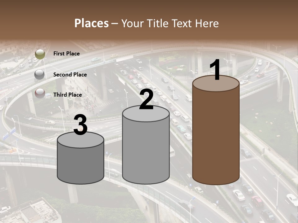 An Aerial View Of A Busy Highway Intersection PowerPoint Template