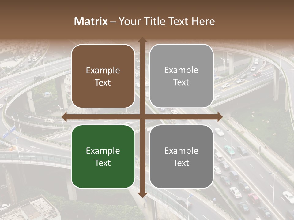 An Aerial View Of A Busy Highway Intersection PowerPoint Template