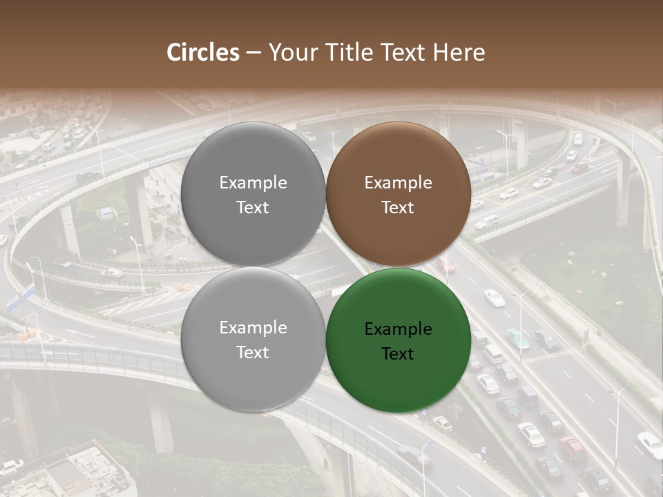 An Aerial View Of A Busy Highway Intersection PowerPoint Template