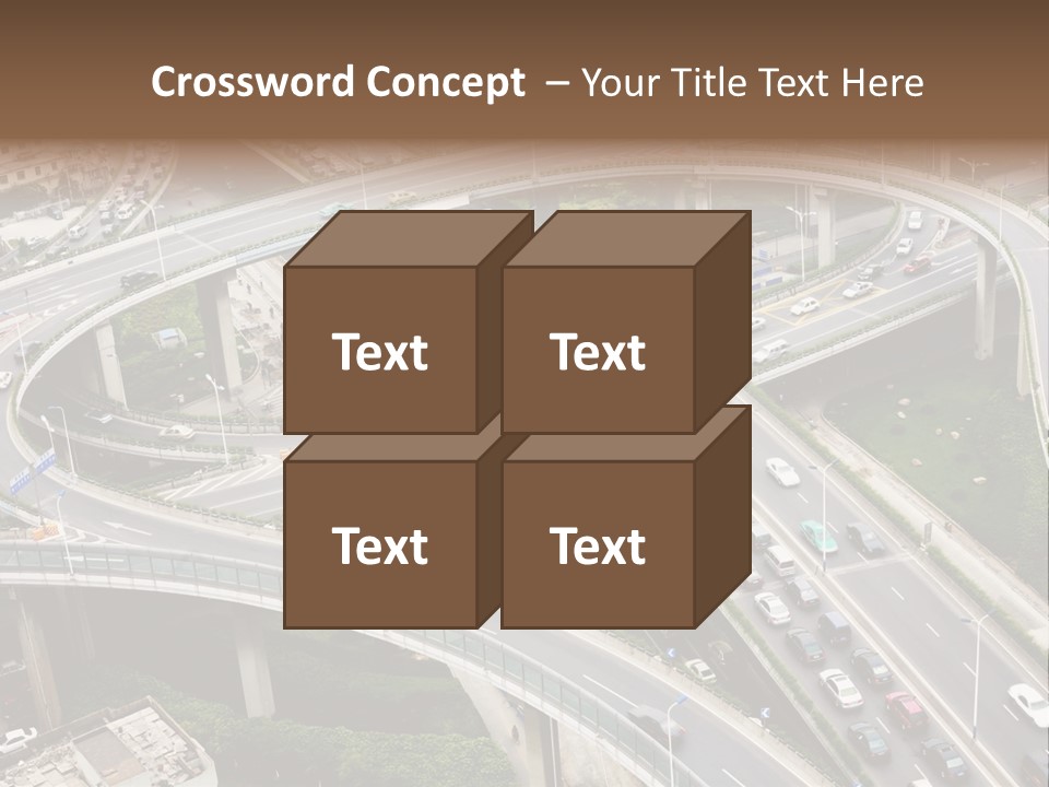 An Aerial View Of A Busy Highway Intersection PowerPoint Template