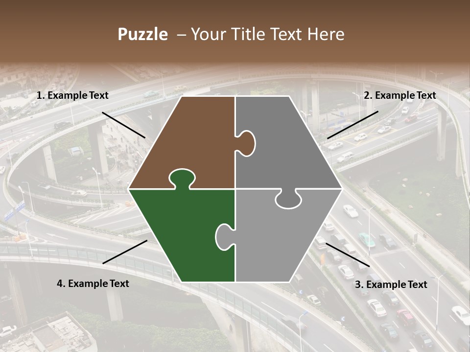 An Aerial View Of A Busy Highway Intersection PowerPoint Template