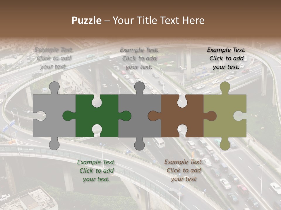 An Aerial View Of A Busy Highway Intersection PowerPoint Template