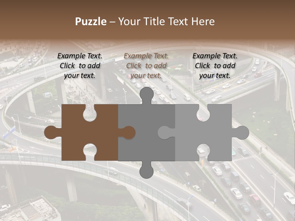 An Aerial View Of A Busy Highway Intersection PowerPoint Template