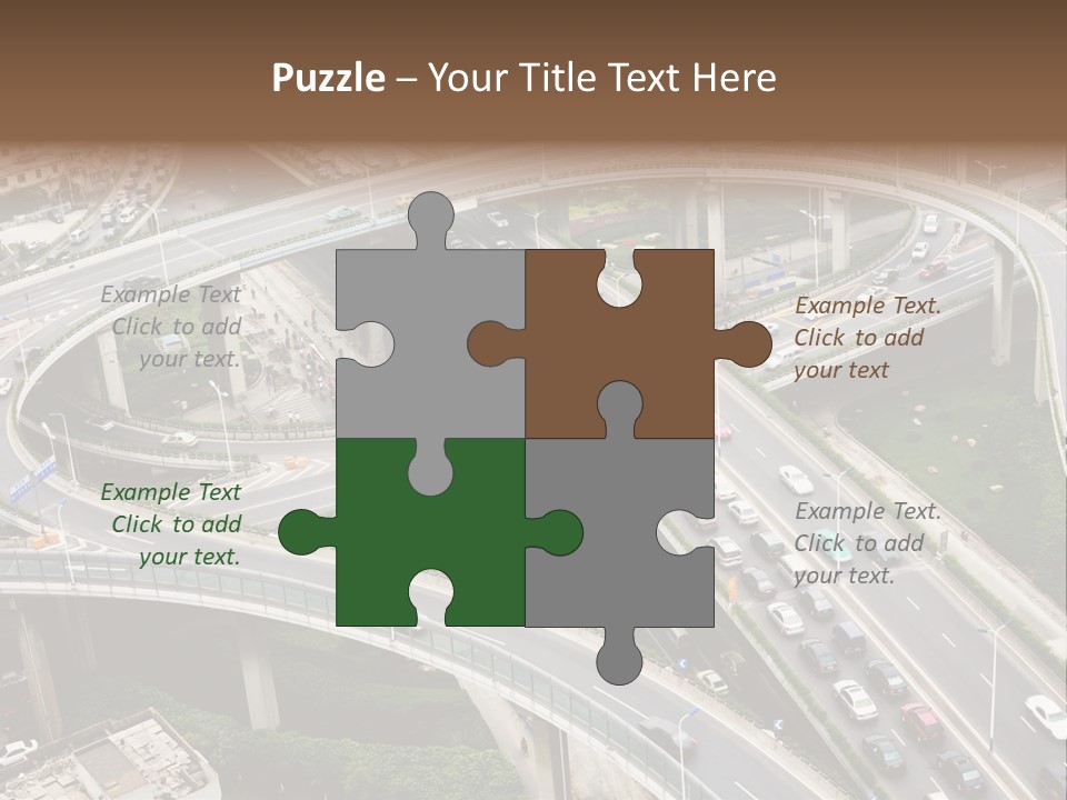 An Aerial View Of A Busy Highway Intersection PowerPoint Template