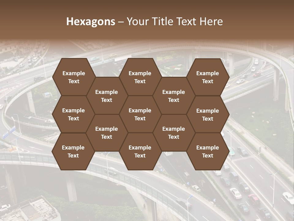 An Aerial View Of A Busy Highway Intersection PowerPoint Template
